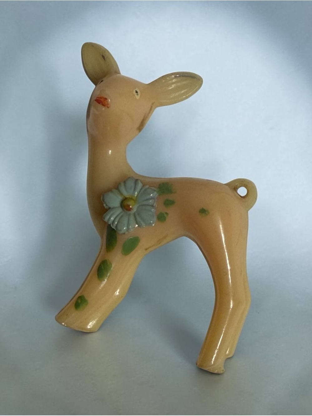 Vintage Celluloid Fawn Deer Hand Painted Brooch Forest Faerie Fairycore MCM 50s